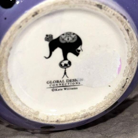 Purple Polka Dot Coffee Mug With Black Cat Handle - Picture 5 of 6